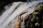 Greek Spas Edessa, Aridea, Pozar Baths Man under waterfall
 © Maro Kouri